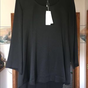 Silk black quarter sleeve shirt